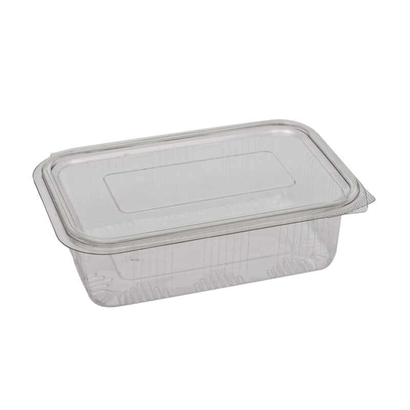 Σκεύος Pet παραλληλόγραμμο με εσωματωμένο καπάκι 750ml (100 τμχ)