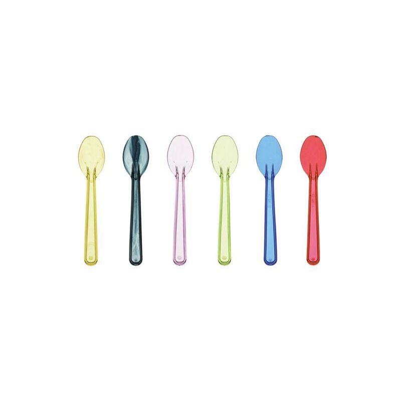 Κουταλάκια PS πολύχρωμα ή διάφανα επαναλαμβανόμενης χρήσης συσκ. 1/1 12,4cm (350τμχ.)