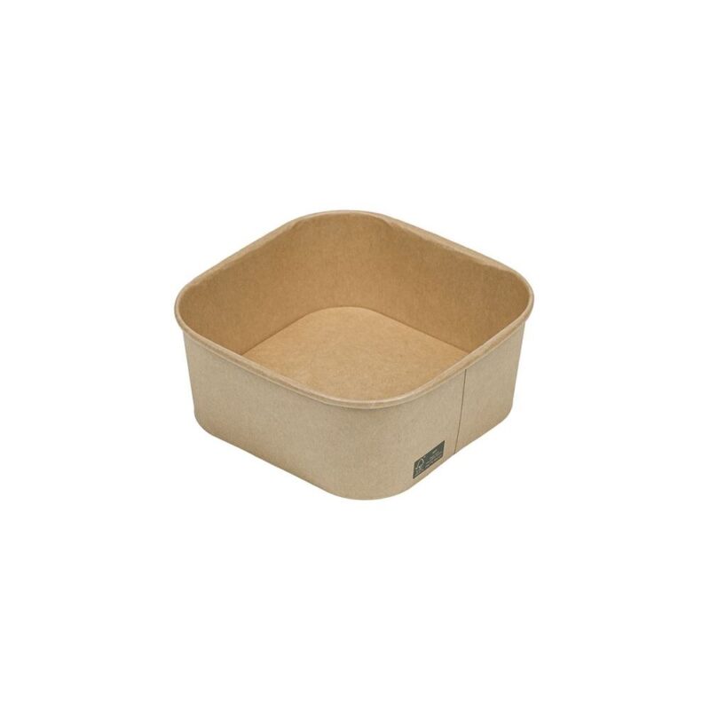 Σκεύος τετράγωνο Kraft 750ml (50 τμχ)